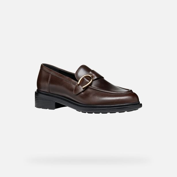Tmavě hnědé dámské mokasíny Geox Walk Pleasure