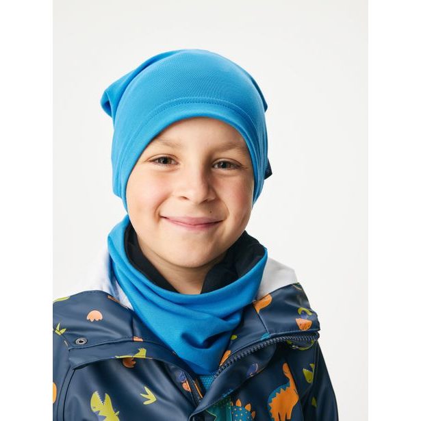 Unuo Dětská čepice z teplákoviny Basic, Modrá