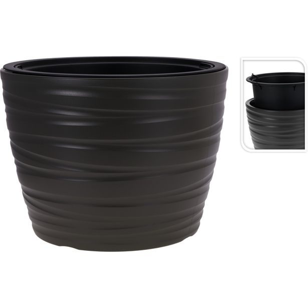PROGARDEN Květináč plastový 47x35 cm tmavě šedá KO-Y89300760