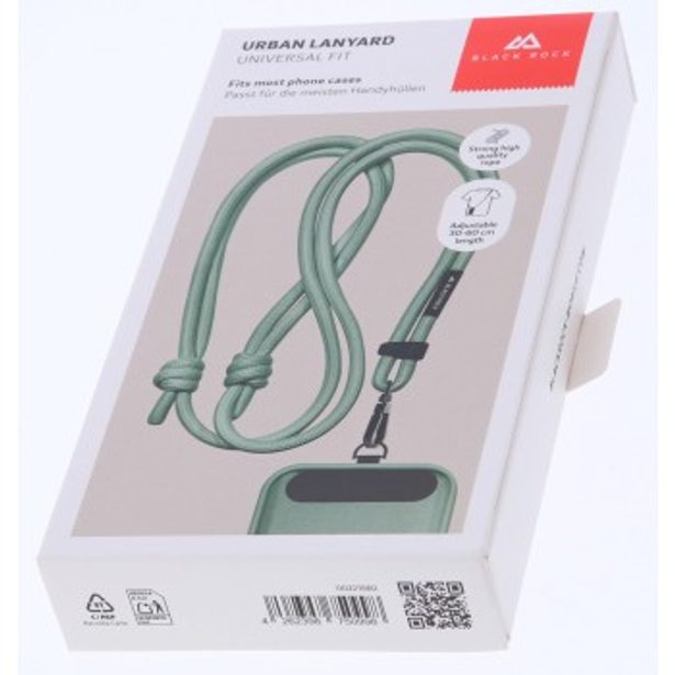 Black Rock Universal Lanyard, šňůrka na mobil, s karabinkou, 30-60 cm, šalvějově zelená