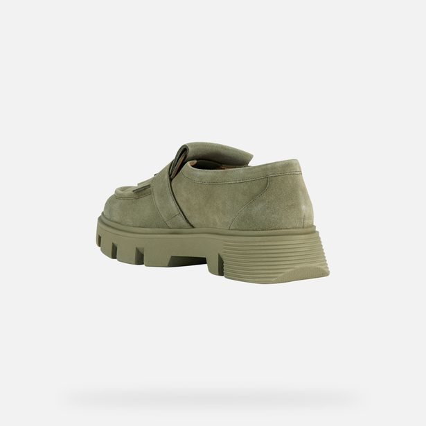 Světle zelené dámské mokasíny Geox Vilde
