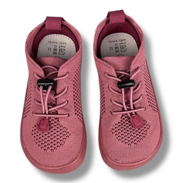 Dětská plátěná obuv BAREFOOT Protetika - bordo