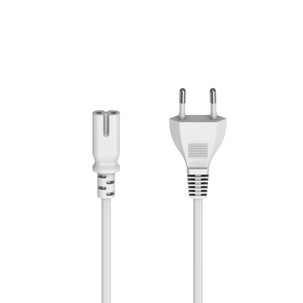 Hama síťový napájecí kabel, euro vidlice, 5 m, bílý