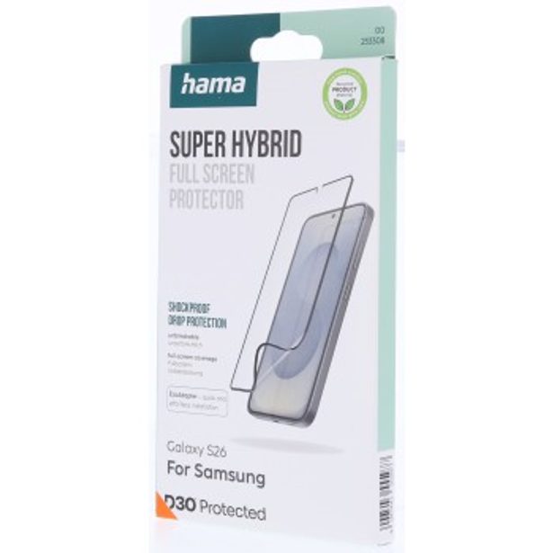 Hama Super Hybrid, ochranné sklo na displej pro Samsung Galaxy S26, licence D3O®