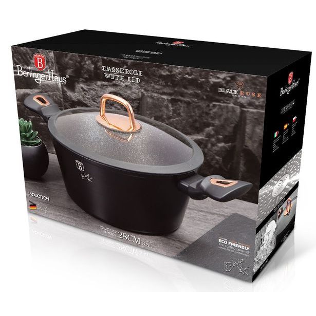 BERLINGERHAUS Kastrol s mramorovým povrchem 28 cm Black Rose Collection BH-1931