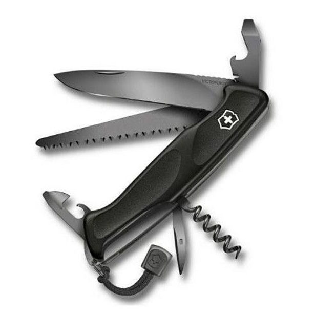 nůž 12-funkcí 130mm RangerGrip 55 Onyx Black, kapesní Victorinox