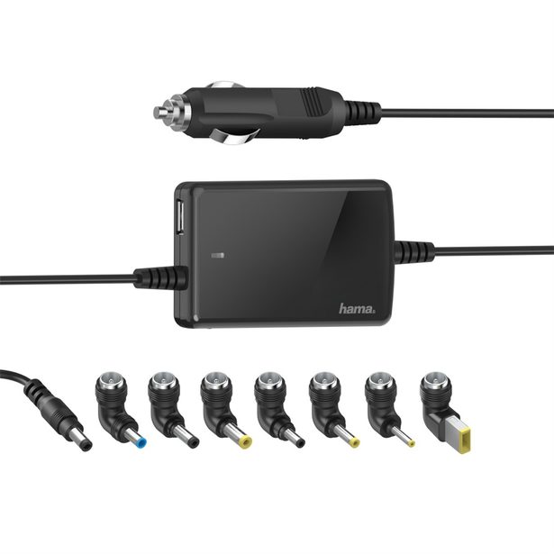 Hama univerzální napájecí zdroj pro notebook do auta, 15-19 V, 70 W, slim