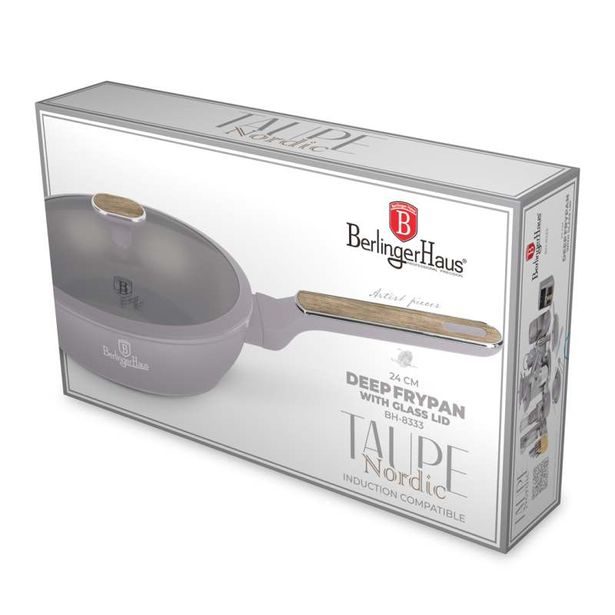 BERLINGERHAUS Pánev hluboká s poklicí 24 cm Taupe Nordic Collection BH-8333