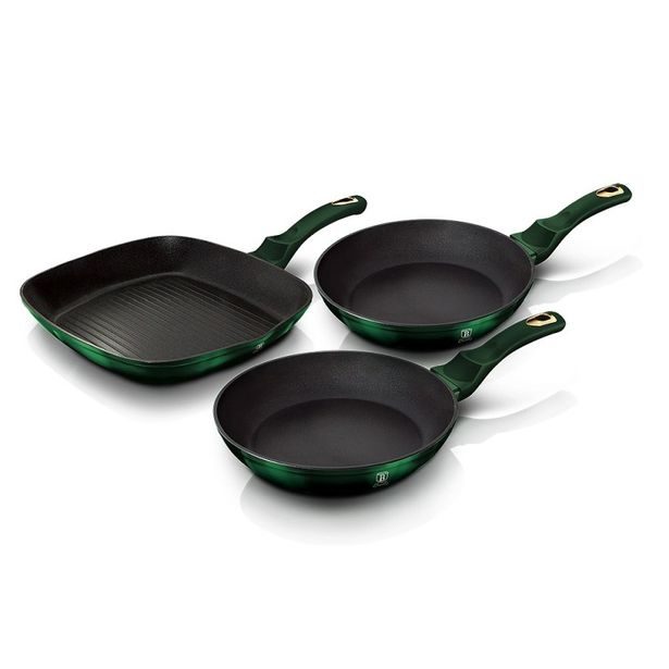 BERLINGERHAUS Sada pánví s titanovým povrchem 3 ks Emerald Collection BH-6167