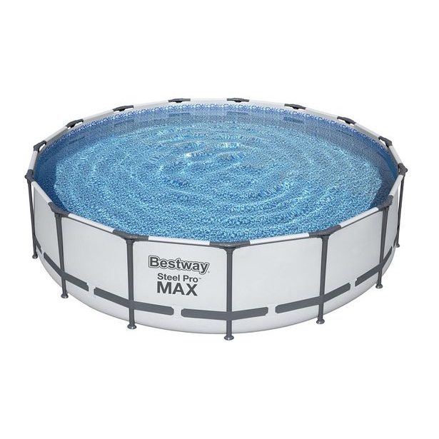 Nadzemní bazén kulatý Steel Pro MAX, kartušová filtrace, schůdky, plachta, průměr 4,57m, výška 1,07m