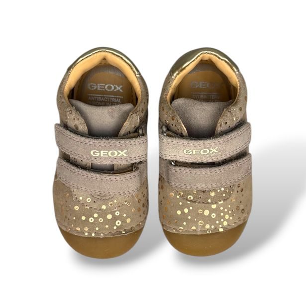 Béžové dívčí barefoot boty pro první kroky Geox Tutim
