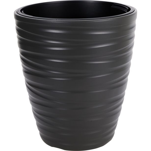 PROGARDEN Květináč plastový 37,5 x 41,9 cm tmavě šedá KO-Y89300860