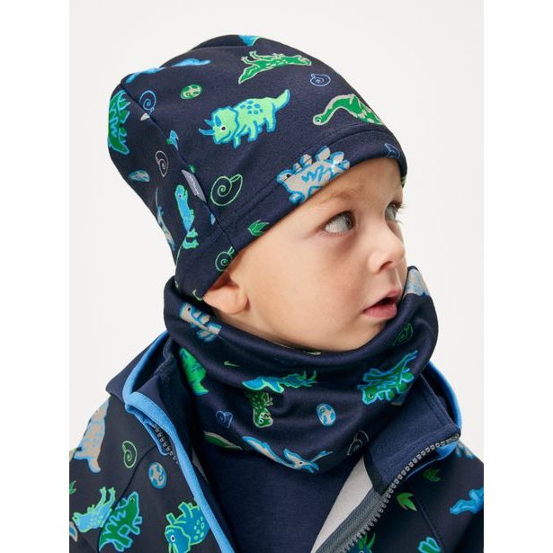 Dětská čepice fleecová Basic, Navy, Dino