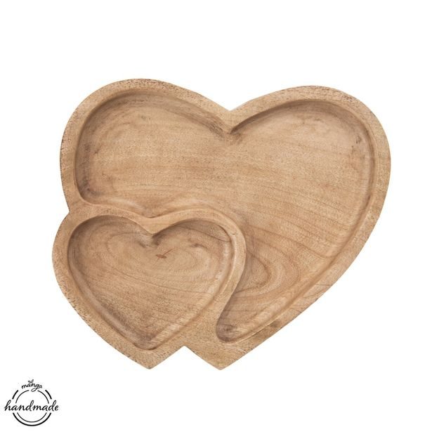 Servírovací tác dělený MANGO srdce 23x20 cm