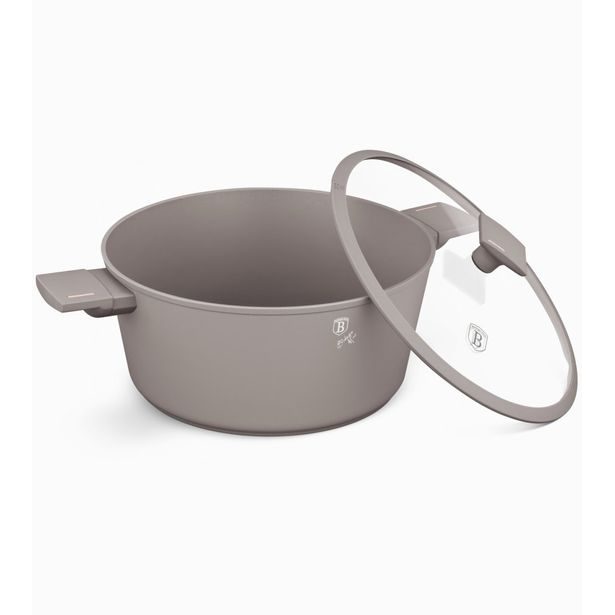 BERLINGERHAUS Kastrol s titanovým povrchem a poklicí 24 cm Taupe Collection BH-8101