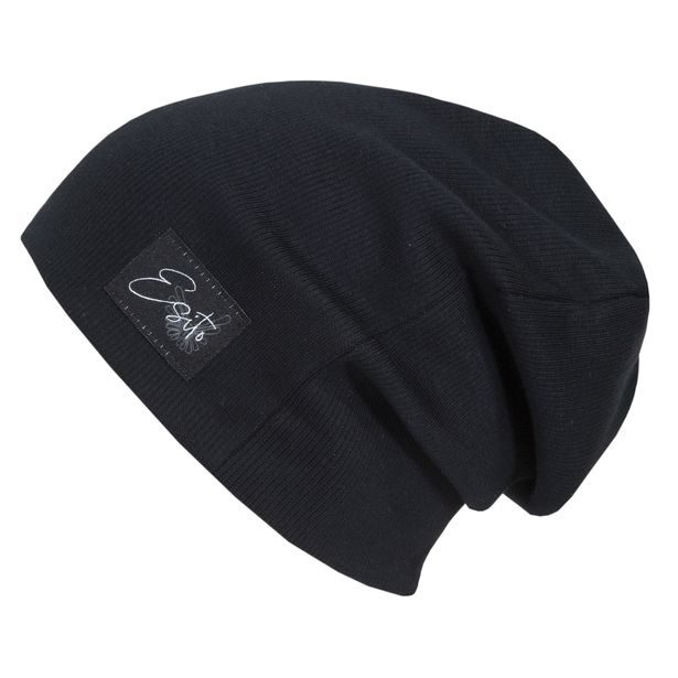 ESITO Žebrovaná čepice spadená Color Black - černá