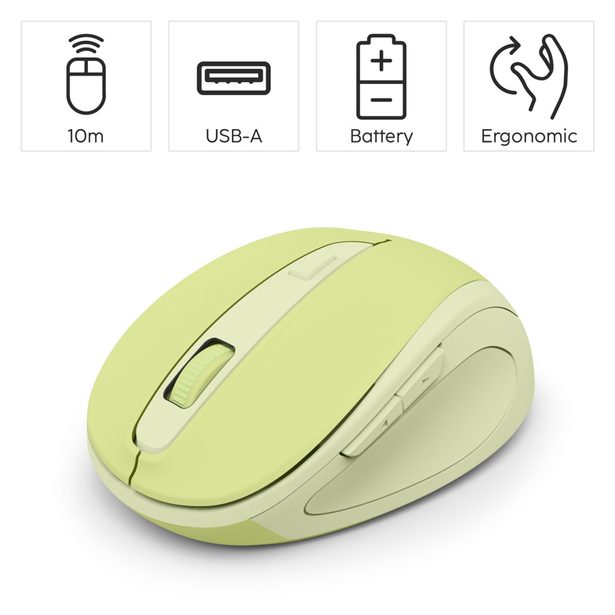 Hama bezdrátová optická myš WM-400, tichá, zelená