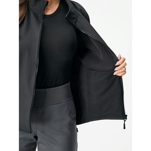 Unuo, Dámská softshellová bunda s fleecem Slim, Černá