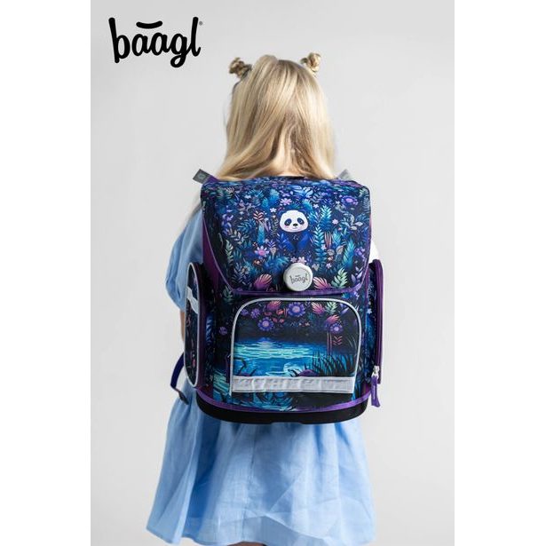 BAAGL SET 5 Ergo Jungle Panda: aktovka, penál, sáček, zástěra, peněženka