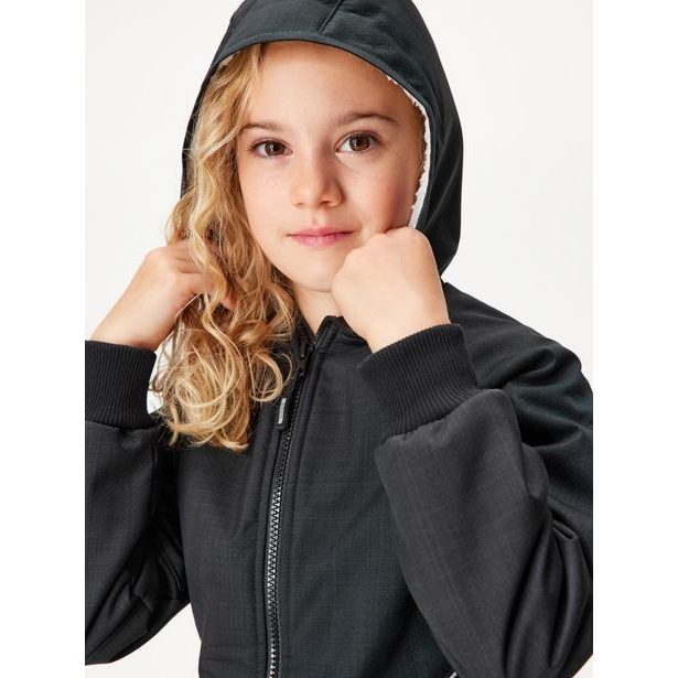 Unuo, Dětská softshellová bunda s beránkem, Černá Žíhaná