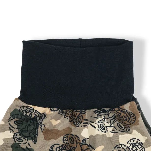 ESITO Dětské tepláky s vysokým pasem Čtyřkolky - hnědá