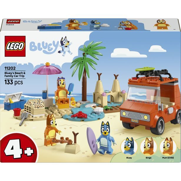 Bluey a rodinný výlet autem na pláž
