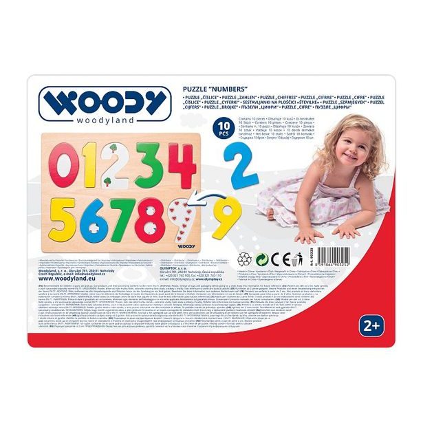 Puzzle na doske "Číslice s lienkami"