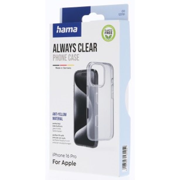 Hama Always Clear, kryt pro Apple iPhone 16 Pro, vždy průhledný, nežloutne