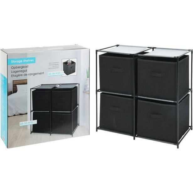 HOMESTYLING Úložný regál se 4 boxy KO-C80652640
