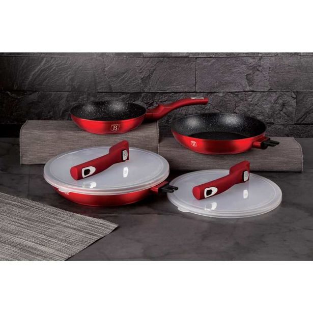 BERLINGERHAUS Sada pánví s odnímatelnou rukojetí 5 ks Burgundy Metallic Line BH-7053