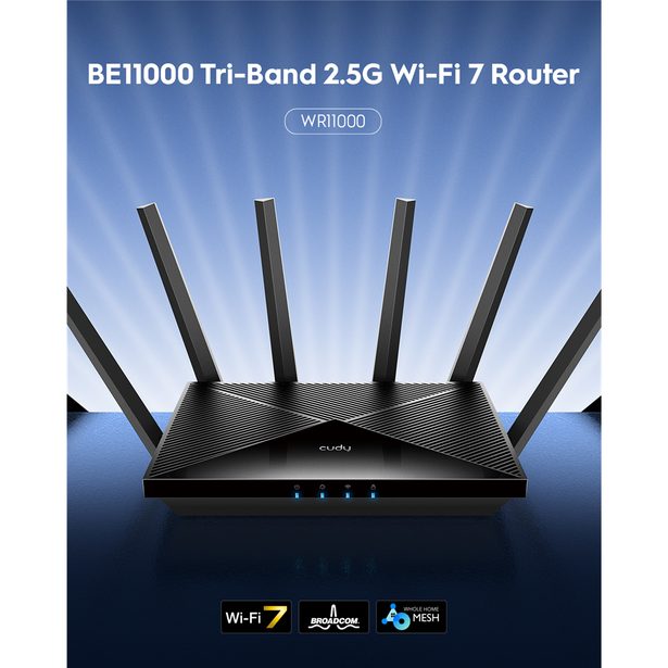 Cudy BE11000 Wi-Fi 7 Tri-Band Mesh 2.5G router (WR11000)
