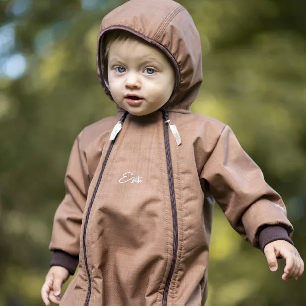 ESITO Rostoucí zimní softshellová kombinéza Lamb Brown - hnědá