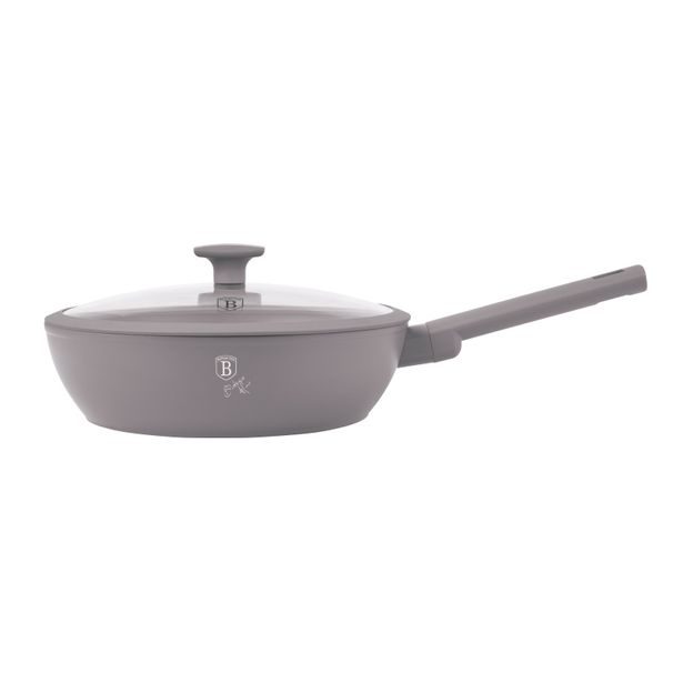 BERLINGERHAUS Pánev WOK s titanovým povrchem a poklicí 28 cm Taupe Collection BH-8094
