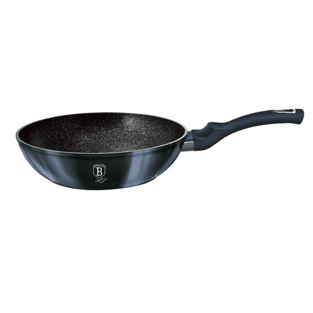 BERLINGERHAUS Pánev WOK s mramorovým povrchem 30 cm Aquamarine Metallic Line BH-6114