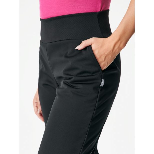 Unuo, Dámské softshellové kalhoty s fleecem pružné, Černá