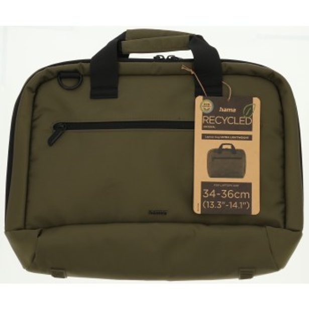 Hama Ultra Lightweight, brašna na notebook, 34-36 cm (13,3"-14,1"), recyklovaný polyester, olivová