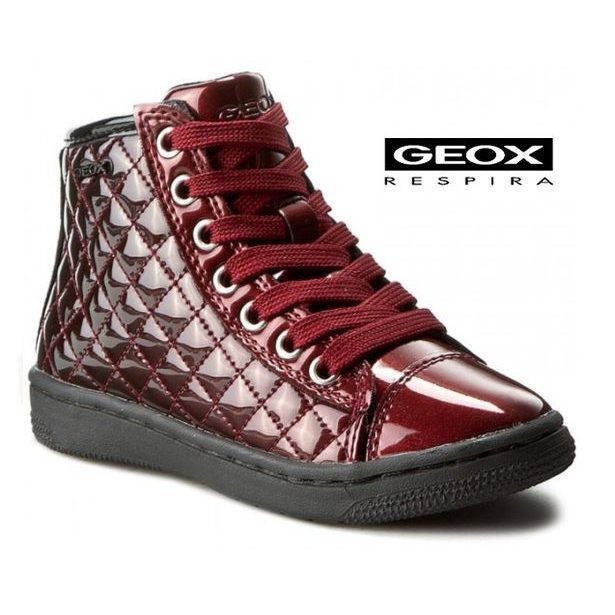 GEOX detské topánky JR CREAMY DK RED/BLACK