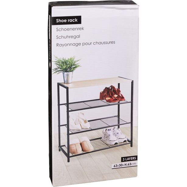 STORAGE SOLUTIONS Botník kovový 3 police 63 x 30 x 63 cm KO-BA3000040