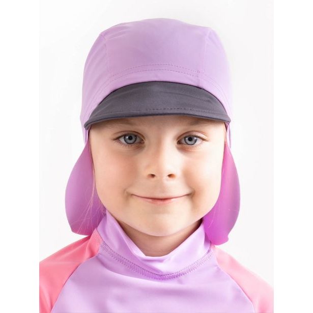 Unuo, Dětská kšiltovka s plachetkou a UV ochranou 50+, Lila