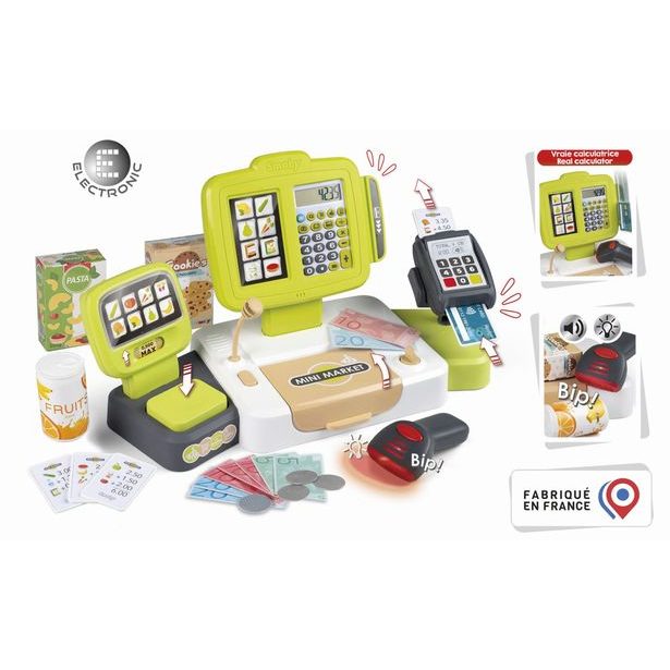 Pokladna elektronická s váhou zelenošedá