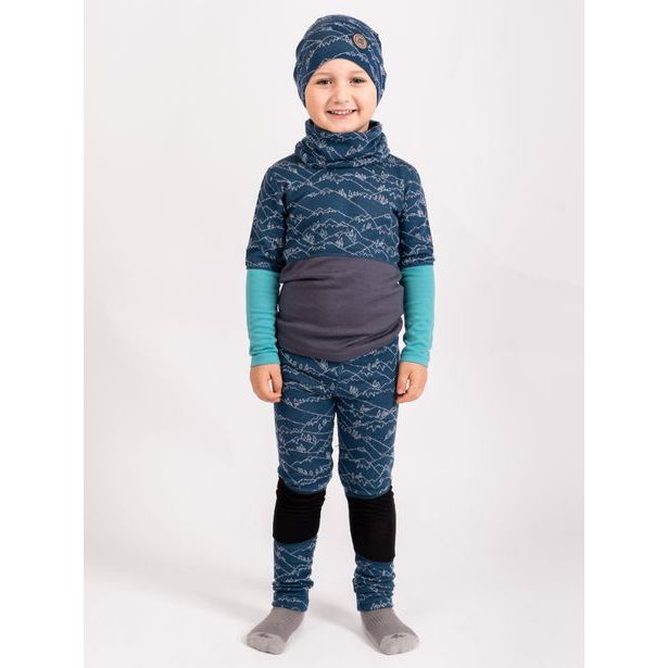 Unuo, Dětská merino čepice Homeless, Kobaltová, Hory kluk