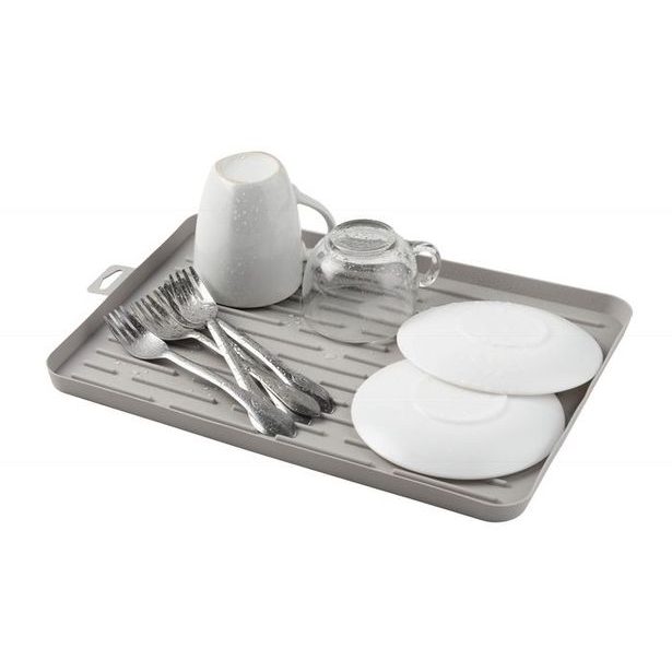 odkapávač 36x26x1,5cm PRESTIGE sv.šedý, měkký, pružný plast