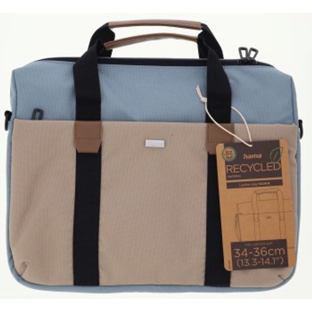 Hama Silvan, brašna na notebook, 34-36 cm (13,3-14,1"), recyklovaný polyester, béžová/světle modrá