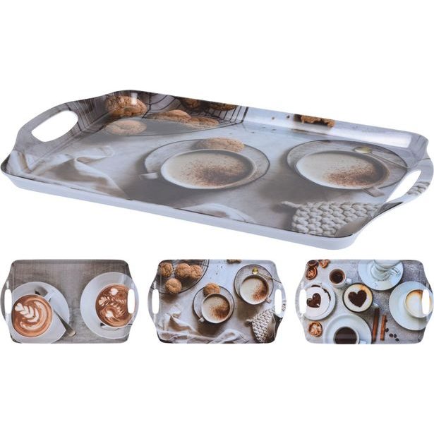 podnos 38x23cm s držadly, Šálek kávy, 3DEK, melamin