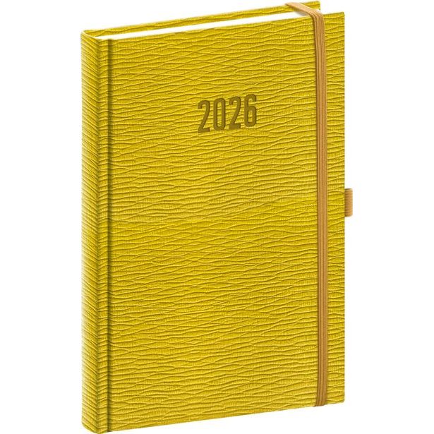 NOTIQUE Denní diář Rivoli 2026, žlutozelený, 15 x 21 cm