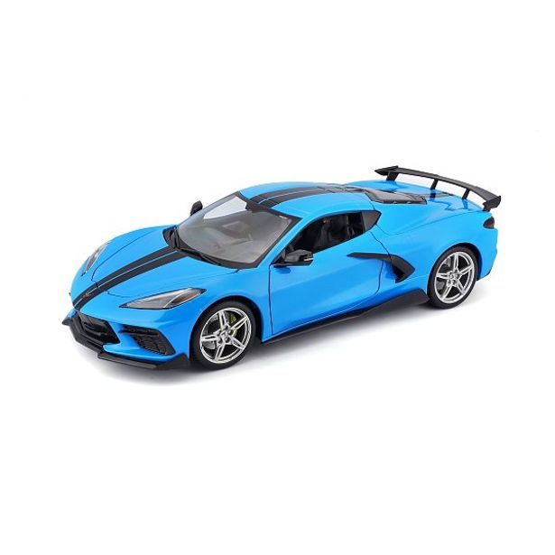 Maisto Maisto - 2020 Chevrolet Corvette Stingray Coupe (High Wing), modrá, 1:18