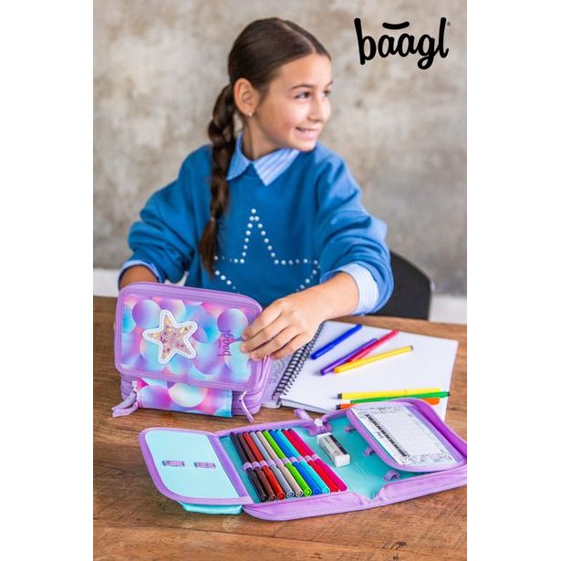 BAAGL Školní penál třípatrový Candy