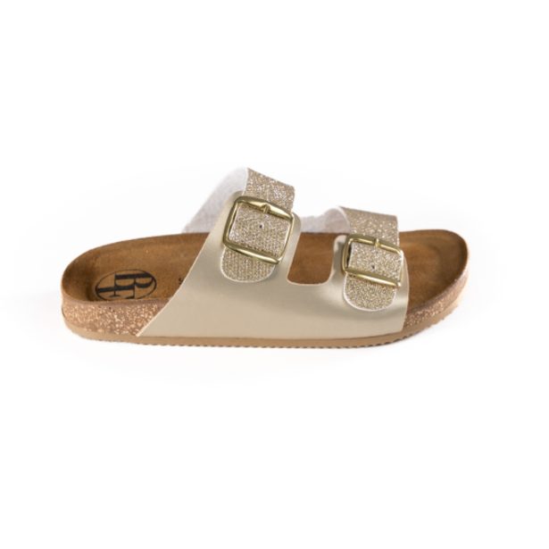 Dámské kožené pantofle Best Feet - zlaté