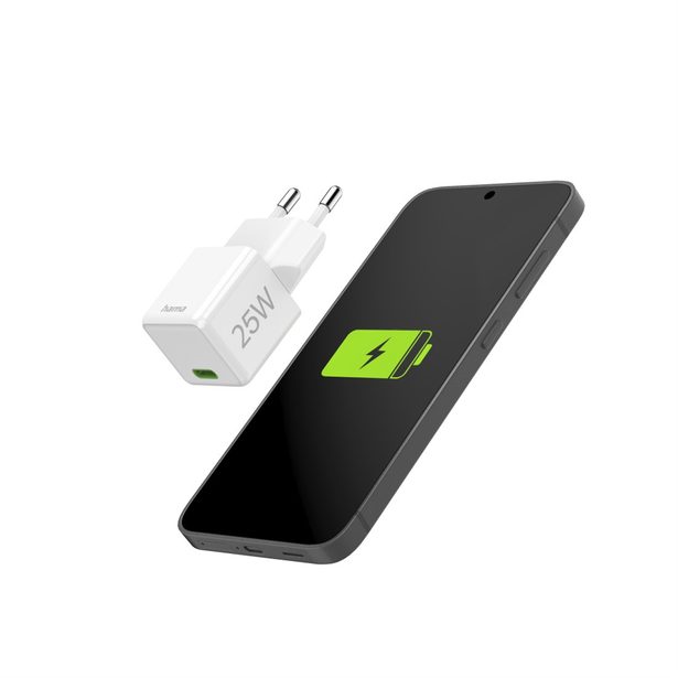 Hama rychlá USB nabíječka, USB-C PD/QC 25 W, super-mini