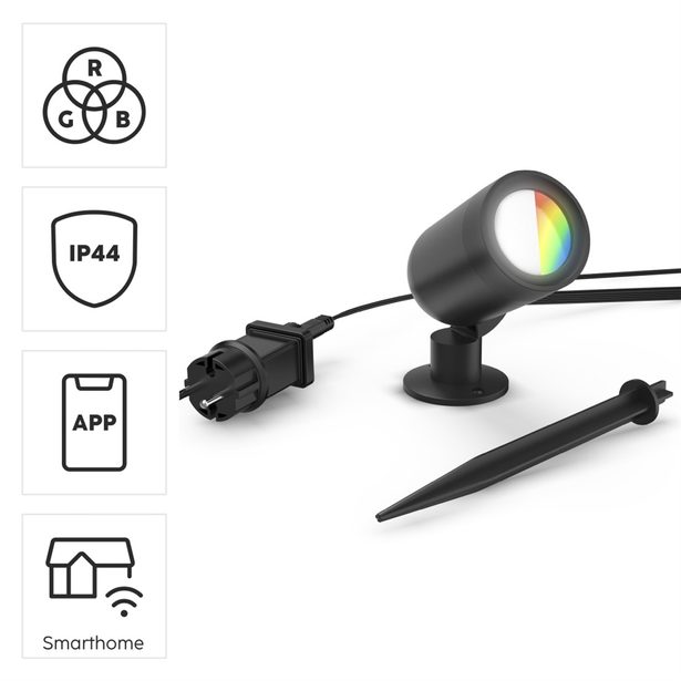 Hama SMART WiFi LED zahradní světlo, Matter, zapich. nožka, voděodolné IP65, barvy, stmívání, appka